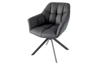 2SET jídelní židle PAPILLON černá kůže otočná 2SET jídelní židle PAPILLON černá kůže otočná