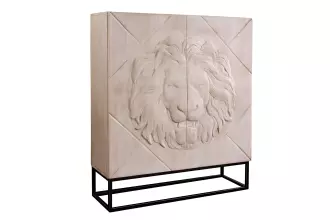 Vysoká komoda LION 3D 120 CM krémová masiv mango Vysoká komoda LION 3D 120 CM krémová masiv mango