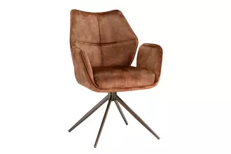 2SET jídelní židle CONCORD otočná 180° rezavě hnědá samet 2SET jídelní židle CONCORD otočná 180° rezavě hnědá samet