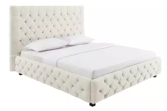Postel PARIS CHESTERFIELD 180×200 CM béžová lněný potah Postel PARIS CHESTERFIELD 180×200 CM béžová lněný potah