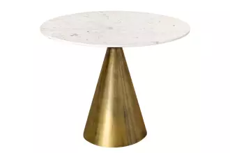 Kulatý jídelní stůl ELEGANCIA 100 CM bílá/mosaz mramor Kulatý jídelní stůl ELEGANCIA 100 CM bílá/mosaz mramor