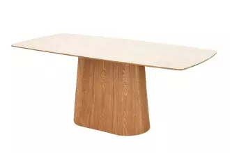 Jídelní stůl UNIQUE 200 CM travertin/dýha dub Jídelní stůl UNIQUE 200 CM travertin/dýha dub