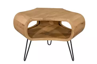 Konferenční stolek SPIN 70 CM krémový masiv mango