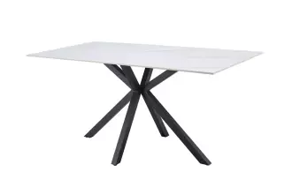 Jídelní stůl GALAXIE 160 CM keramika vzhled bílý mramor Jídelní stůl GALAXIE 160 CM keramika vzhled bílý mramor
