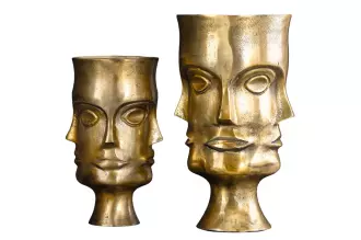 2SET váza FACE 38/30 CM antik mosaz 2SET váza FACE 38/30 CM antik mosaz