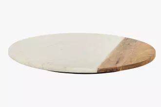 Otočný podnos SERVANT 50 CM bílý mramor/ masiv mango Otočný podnos SERVANT 50 CM bílý mramor/ masiv mango
