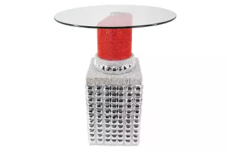 Bistro stolek LIPSTICK 75 CM červený/stříbrný Bistro stolek LIPSTICK 75 CM červený/stříbrný