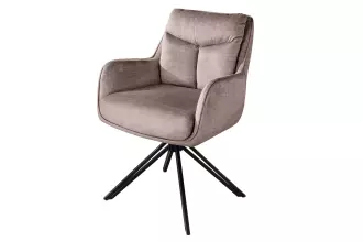 2SET jídelní židle PROMETHEUS otočná 180° taupe/černá samet 2SET jídelní židle PROMETHEUS otočná 180° taupe/černá samet