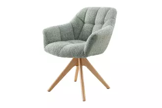 2SET jídelní židle PAPILLON šalvějová/přírodní colin bouclé otočná 2SET jídelní židle PAPILLON šalvějová/přírodní colin bouclé otočná