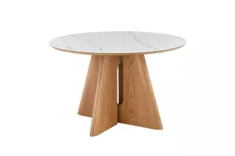 Kulatý jídelní stůl ORGANIKO 120 CM keramika vzhled bílý mramor Kulatý jídelní stůl ORGANIKO 120 CM keramika vzhled bílý mramor
