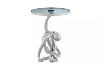 Odkládací stolek WILDLIFE OCTOPUS 55 CM stříbrný s LED osvětlením Odkládací stolek WILDLIFE OCTOPUS 55 CM stříbrný s LED osvětlením
