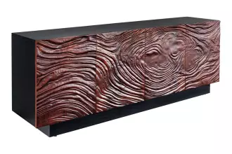 Komoda FLUID 3D 175 CM ořechově hnědá masiv akácie Komoda FLUID 3D 175 CM ořechově hnědá masiv akácie