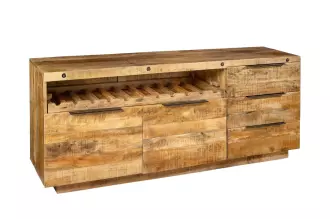 Komoda IRON CRAFT 175 CM masiv mango s policí na víno Komoda IRON CRAFT 175 CM masiv mango s policí na víno