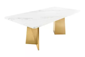 Jídelní stůl EXTRAVAGANCIA 200 CM bílá/zlatá mramor Jídelní stůl EXTRAVAGANCIA 200 CM bílá/zlatá mramor