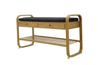 Botník ZEN-BO 100 CM bambus přírodní/tmavě šedá Botník ZEN-BO 100 CM bambus přírodní/tmavě šedá
