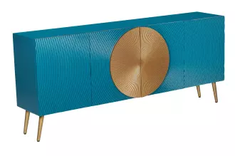 Komoda AURUM 180 CM tyrkysová/zlatá masiv mango Komoda AURUM 180 CM tyrkysová/zlatá masiv mango