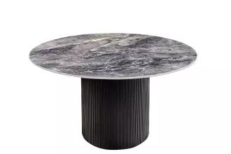 Kulatý jídelní stůl UNIQUE 120 CM šedý mramor/černá Kulatý jídelní stůl UNIQUE 120 CM šedý mramor/černá