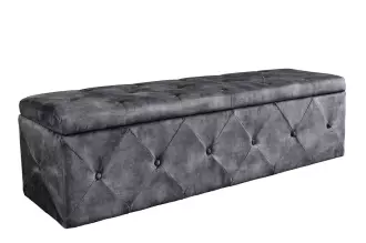 Lavice CHESTERFIELD 140 CM antik šedá s úložným prostorem Lavice CHESTERFIELD 140 CM antik šedá s úložným prostorem