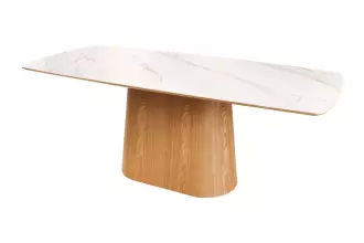 Jídelní stůl UNIQUE II 200 CM bílý mramor/dýha dub Jídelní stůl UNIQUE II 200 CM bílý mramor/dýha dub