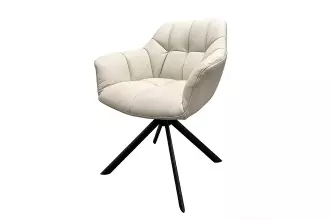2SET jídelní židle PAPILLON béžová/černá pravá kůže otočná 2SET jídelní židle PAPILLON béžová/černá pravá kůže otočná