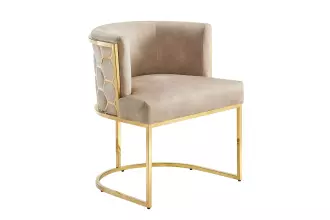 Jídelní židle ELEGANCE béžová/zlatá samet Jídelní židle ELEGANCE béžová/zlatá samet