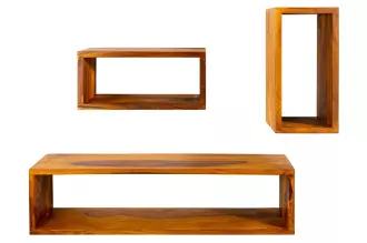 3SET nástěnný regál HEMINGWAY masiv sheesham 3SET nástěnný regál HEMINGWAY masiv sheesham