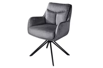 2SET jídelní židle PROMETHEUS otočná 180° šedá/černá samet 2SET jídelní židle PROMETHEUS otočná 180° šedá/černá samet
