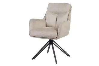 2SET jídelní židle PROMETHEUS otočná 180° béžová/černá samet 2SET jídelní židle PROMETHEUS otočná 180° béžová/černá samet