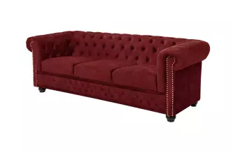 Pohovka CHESTERFIELD 3M 205 CM červená samet Pohovka CHESTERFIELD 3M 205 CM červená samet