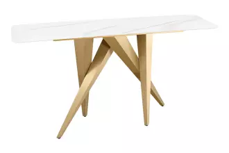 Konzolový stolek ART LIVING 140 CM bílá/zlatá mramor Konzolový stolek ART LIVING 140 CM bílá/zlatá mramor