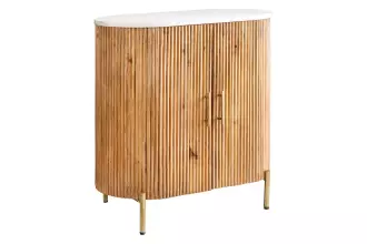 Vysoká komoda TRES CHIC 70 CM bílá/přírodní mramor/masiv mango Vysoká komoda TRES CHIC 70 CM bílá/přírodní mramor/masiv mango