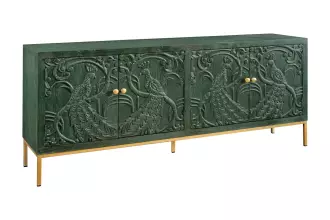 Komoda PEACOCK 3D 175 CM zelená masiv mango