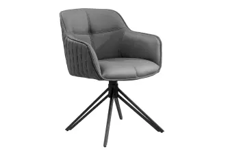 2SET židlo-křeslo EUPHORIA šedá kůže otočná 180° 2SET židlo-křeslo EUPHORIA šedá kůže otočná 180°
