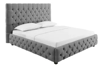 Postel PARIS CHESTERFIELD 180×200 CM šedá lněný potah Postel PARIS CHESTERFIELD 180×200 CM šedá lněný potah