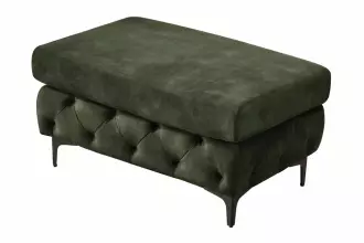 Taburet MODERN BAROCCO XL 90 CM tmavě zelený samet