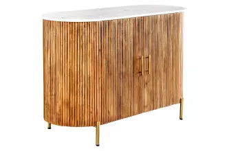 Komoda TRES CHIC 105 CM bílá/přírodní mramor/masiv mango Komoda TRES CHIC 105 CM bílá/přírodní mramor/masiv mango