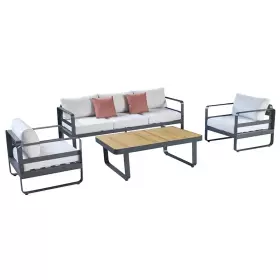 Zahradní 5 místná sedací souprava CUBE bílá/teak Zahradní 5 místná sedací souprava CUBE bílá/teak