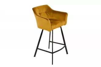 2SET barová židle LOFT 100 CM tmavě žlutá samet 2SET barová židle LOFT 100 CM tmavě žlutá samet