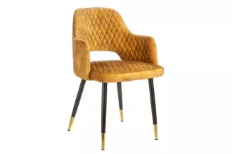 2SET jídelní židle PARIS tmavě žlutá samet 2SET jídelní židle PARIS tmavě žlutá samet
