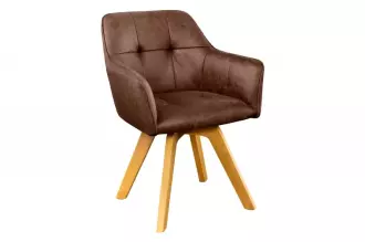 2SET jídelní židle LOFT WOOD II antik hnědá mikrovlákno otočná 2SET jídelní židle LOFT WOOD II antik hnědá mikrovlákno otočná