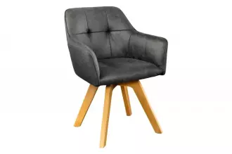 2SET jídelní židle LOFT WOOD II antik šedá mikrovlákno otočná 2SET jídelní židle LOFT WOOD II antik šedá mikrovlákno otočná