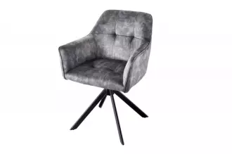 2SET jídelní židle LOFT II tmavě šedá samet otočná 2SET jídelní židle LOFT II tmavě šedá samet otočná