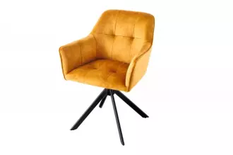 2SET jídelní židle LOFT II tmavě žlutá samet otočná 2SET jídelní židle LOFT II tmavě žlutá samet otočná