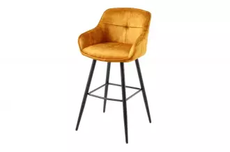 2SET barová židle EUPHORIA 100 CM tmavě žlutá samet 2SET barová židle EUPHORIA 100 CM tmavě žlutá samet
