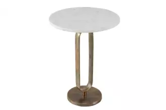 Odkládací stolek ELEGANCE 60 CM zlatý mramor-bílý Odkládací stolek ELEGANCE 60 CM zlatý mramor-bílý