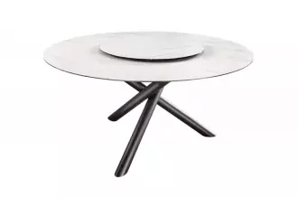 Kulatý jídelní stůl SPIN WHITE 150 CM keramika otočný Kulatý jídelní stůl SPIN WHITE 150 CM keramika otočný