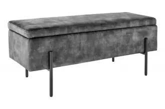 Lavice LOFT 100 cm s úložným prostorem šedá samet Lavice LOFT 100 cm s úložným prostorem šedá samet