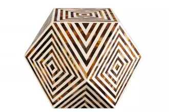 Odkládací stolek BONE INLAY 60 CM hnědá bílá Odkládací stolek BONE INLAY 60 CM hnědá bílá