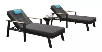 Zahradní set lehátka NOFI BLACK s odkládacím stolkem Zahradní set lehátka NOFI BLACK s odkládacím stolkem