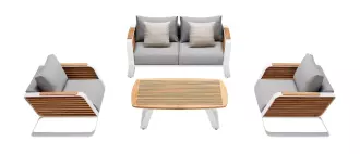 Zahradní 4 místná sedací souprava WING WHITE GREY Zahradní 4 místná sedací souprava WING WHITE GREY
